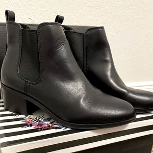 Black slip on booties
